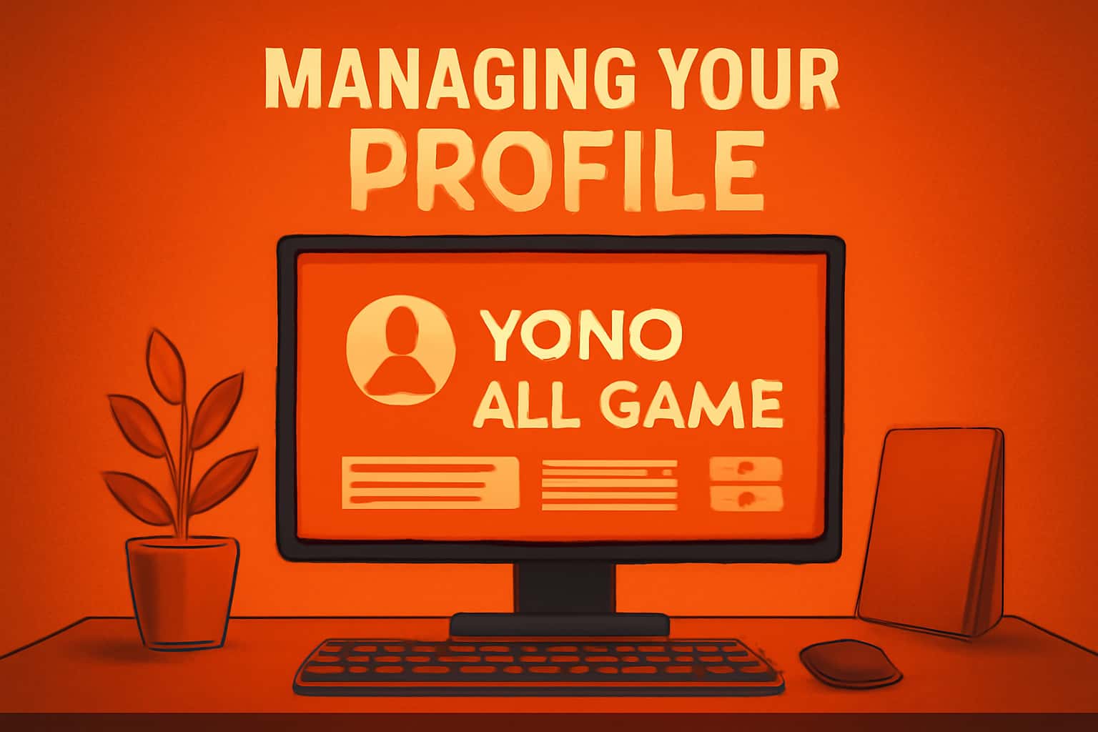 An informative scene illustrating the management of a Yono All Game profile.