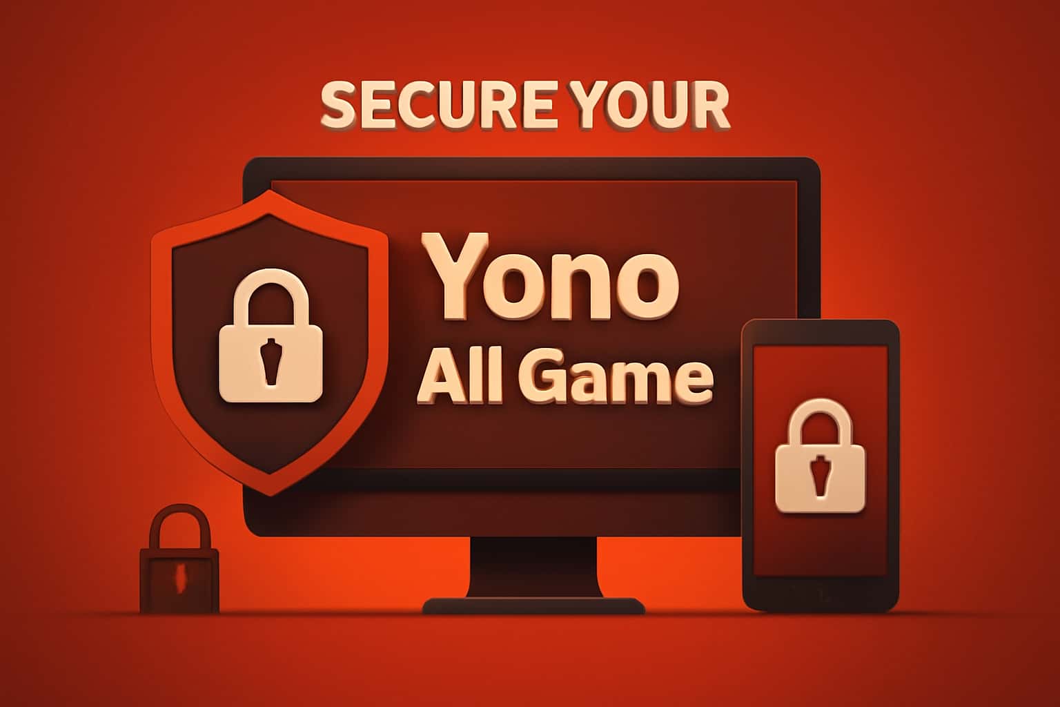 Informational scene emphasizing account security for Yono All Game.