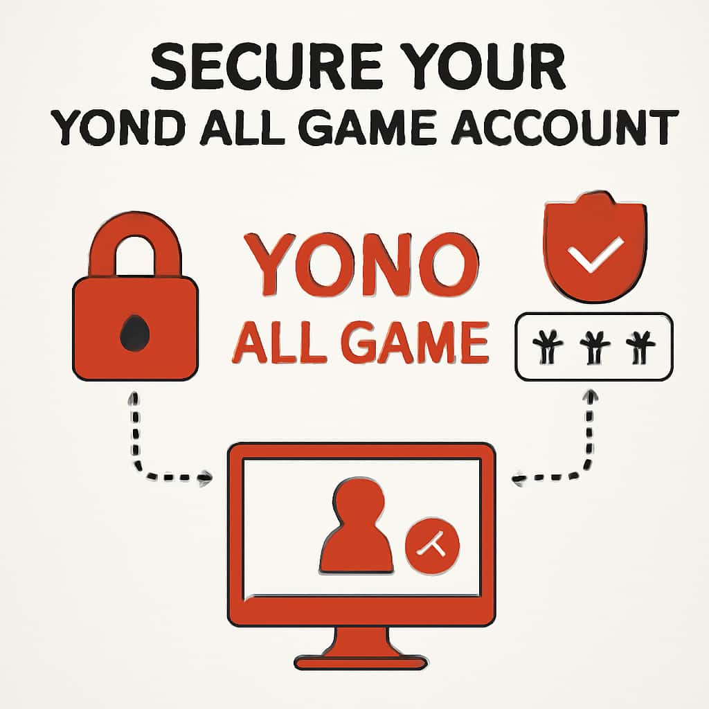 Illustration detailing security features for Yono All Game account.