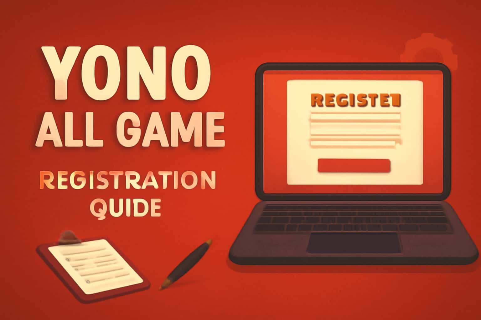 A visual representation of the Yono All Game Registration Guide with high-tech design elements.